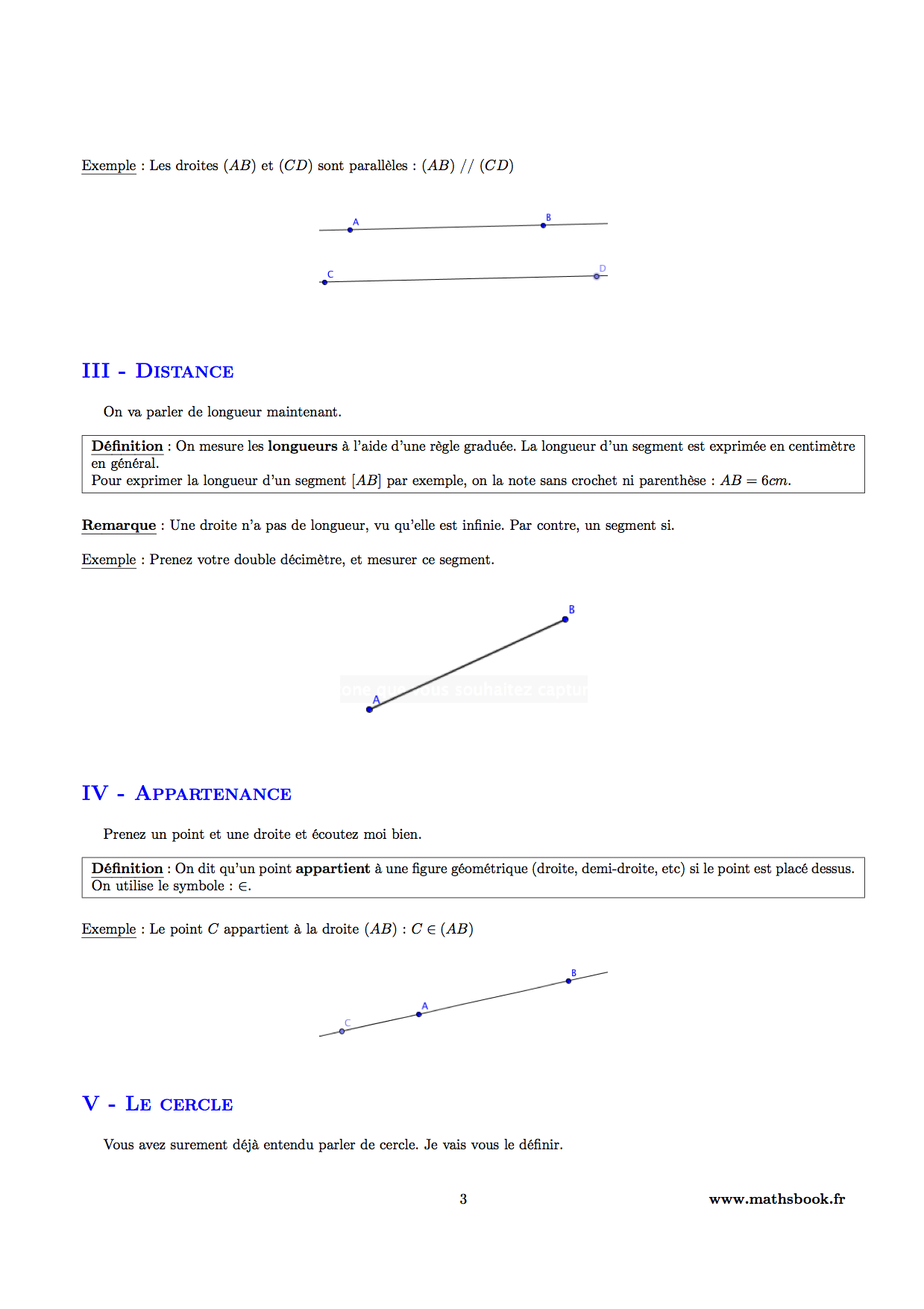geometrie distance appartenance