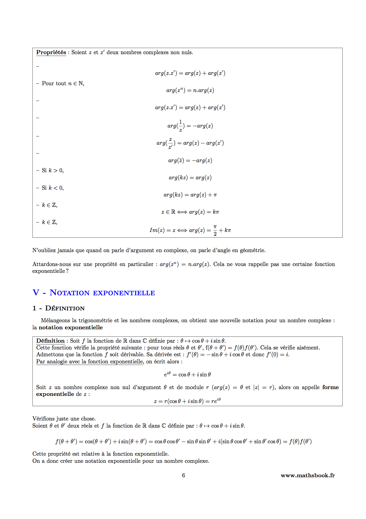 Nombres complexes : Cours PDF à imprimer | Maths terminale S