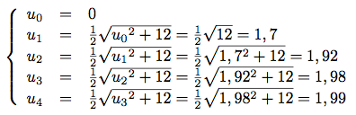 calculs des premiers termes